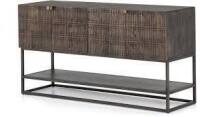 Four Hands Aiden Kelby Small Media Console Crvd Vintage Brown 101360-004 New in Box $1799