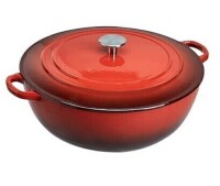 AmazonCommercial Enameled Cast Iron Covered Braiser, 7.5-Quart, Red New In Box $119.99