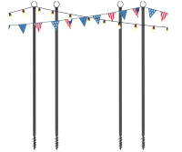 Danshinro 4 Piece 10 FT Poles for Outdoor String Lights, Spiral Outdoor String Light Pole, String Light Poles for Outside, Adjustable String Light Pole for Backyard Patio Bistro New In Box $99