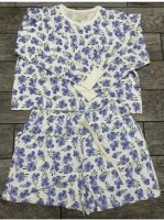 Thread & Supply Ladies Purple Flowery 2 Piece Top and Bottom Sleep Set New with Tags Size XXL