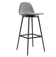 DHP Calvin Upholstered Bar Stool - Gray / Flash Furniture Green 24-in H Counter height Stackable Metal Bar Stool Back Assorted $209