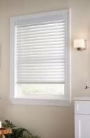 Home Decorators Collection White Cordless Faux Wood Blinds for Windows with 2 in. Slats - 31-3/4 in. W x 53 in. L New in Box $89