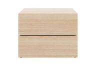 Nexera James Natural Blonde Oak 2 Drawer Nightstand New In Box $299