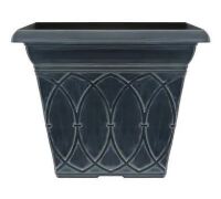 Southern Patio 14.5 in. Durham Chalk Wash Plastic Square Planter New $79