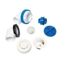 Dearborn® True Blue® P9940WHPS Bath Waste Half Kit With Finished Brass Drain Spud and Test Kit, PVC, White New In Box $99