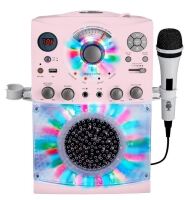 Singing Machine Portable Karaoke Machine for Adults & Kids with Wired Microphone - Built-In Speaker, Bluetooth with LED Disco Lights - Karaoke System with CD+G Player & USB Connectivity - Pink / White Assorted $199