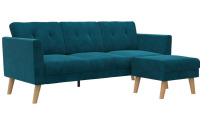 CosmoLiving by Cosmopolitan Gloria Upholstered Sofa, Blue New In Box $599