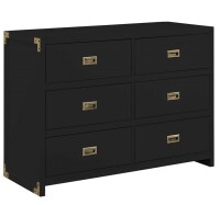 Baby Relax Miles 6-Drawer Nursery Dresser in Black Wood New In Box $509