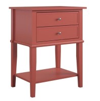 Ameriwood Home Franklin Accent Table with 2 Drawers, Terracotta New In Box $199