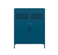 Ameriwood Home Annie, Deep Ocean Blue, 40 in. Metal 2-Door Cabinet with 2-Adjustable Shelves New In Box $319