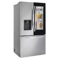 LG 36 Inch Wide 25.5 Cu. Ft. Energy Star Certified Fingerprint Resistant French Door Counter Depth Refrigerator with Edge-to-Edge InstaView® Design New Floor Model On Working $2999