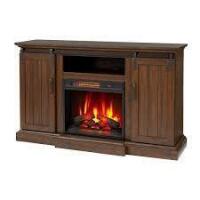 Home Decorators Collection Kerrington 60 in Freestanding Wooden Media Console Electric Fireplace in Rustic Walnut New in Box $699