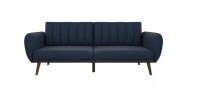 Novogratz Brittany Navy Linen Convertible Futon New In Box $499