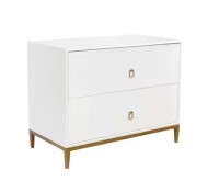 Pasargad Pearl Ivory/Bronze Nightstand Sideboard with 2-Drawers New In Box $799