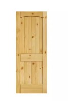 Eightdoors 28 in. x 80 in. x 1-3/8 in. 2-Panel Arch Top V-Groove Knotty Solid Core Pine Wood Interior Door Slab New In Box $299