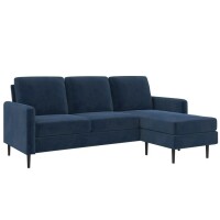 DHP Liona Pillowback Sofa Sectional, Blue Velvet, New in Box $399