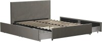 Novogratz Kelly Upholstered Storage Drawers, Light Gray Velvet, Full Size Frame Bed, New in Box $699