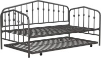 Novogratz Bushwick Metal Daybed & Trundle, Twin Size, Gunmetal Gray, New in Box $299