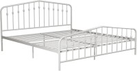 Novogratz Bushwick Metal Bed, Modern Design, King Size, Off White, New in Box $399