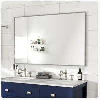 Eviva Sax 48" W x 30" H Large Rectangular Aluminum Framed Wall Bathroom Vanity Mirror in Chrome, New in Box $399