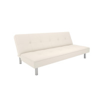 DHP Nola Futon, White Faux Leather, New in Box $399