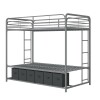 DHP Twin over Twin Silver Metal Bunk Bed with Gray Storage Bins, New in Box $299