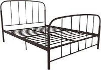 DHP Lafayette Metal Platform Bed with Rustic Style Curved Headboard and Footboard, Adustable Base Height for Underbed Storage, No Box Spring Needed, Full, Bronze, New in Box $399