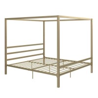 DHP Modern Canopy Gold Metal Bed, King, New in Box $499