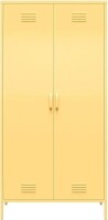 Novogratz Cache Tall 2 Door Metal Locker Cabinet, Yellow, New in Box $599