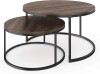 Nathan James Stella Round Modern Nesting Coffee Set of 2, Stacking Living Room Accent Tables with an Industrial Wood Finish and Powder Coated Metal Frame, Warm Nutmeg/Matte Black, New in Box $399