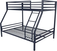 Novogratz Maxwell Twin-Over-Full Metal Bunk Bed with Ladder and Guardrails, Navy Blue, New in Box $499