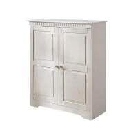 REALROOMS Cubrix White/Lacquer 2 Door Storage Cabinet, New in Box $399