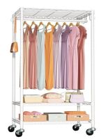 FUTASSI P3 Rolling Clothing Rack for Hanging Clothes, Heavy Duty Garment Rack with Wheels, Freestanding Portable Closet Organizer 39.4''W x 14''D x 78.5''H, Max Load 464 LBS, White Similar to Picture New In Box $199