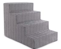 Precious Tails Herringbone High Density Foam 4-Step Pet Stairs - Black New $79