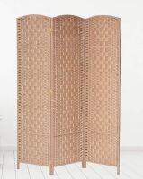 Legacy Decor 3 Panels Room Divider Privacy Partition Screen Bamboo Fiber Weave Natural Color 5.9 ft High X 4.3 ft Wide New In Box $199