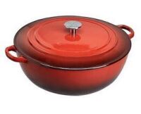 AmazonCommercial Enameled Cast Iron Covered Braiser, 7.5-Quart, Red New In Box $119.99