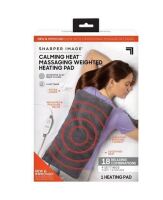 Sharper Image Calming Heat - Massaging 4 lb Weighted Heating Pad - Grey New In Box $79