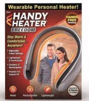 Handy Heater Wearable Personal Heater, 4 Heat Settings Lightweight and Comfortable, Cordless & Rechargeable / Sharper Image Calming Heat Neck Wrap Personal Electric Neck Heating Pad with Vibrations, 3 Heat & 3 Vibration Settings- 9 Relaxing Combinations A