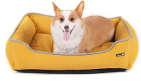 Cabbay Pet Bed with Machine Washable Removable Cover, Soft Pet Mat for Pet Cage, Square Durable Breathable Pet Bed with Anti-Slip Bottom (Large 28.9"L x 22.6"W x 7.3"Th, Yellow) New $89