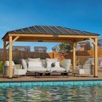 Ardmont & Co 16 Ft. W x 12 Ft. D Solid Wood Patio Gazebo (5 Boxes) New in Box $2499