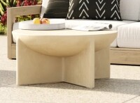 VIG Furniture Soichi - Modern Beige Concrete Round Coffee Table New Factory Crated $699