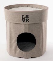 Tucker Murphy Pet™ Lucea 2-Tier Collapsible Cat Cave Cardboard | 14 H x 13 W x 13 D in Beige New In Box $89