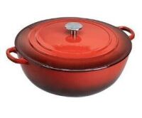 AmazonCommercial Enameled Cast Iron Covered Braiser, 7.5-Quart, Red New In Box $119.99