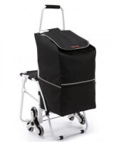 VEVOR Stair Climbing Cart 50L Foldable Shopping Cart w/ Waterproof Bag & Seat New Open Box $99