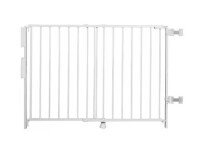 Regalo 35" Extra-Tall Top Of Stairs Metal Safety Gate Expands to fit stairway openings between 34 to 55 in. / Summer Infant Decorative Wood & Metal Baby Gate, 36" - 60" Wide, 32" Tall, Pressure Mounted, Install Wall to Wall or Doorway, Walk-Through Safety