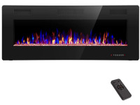 ZAFRO 42” Electronic Fireplace with Control Remote, 750/1500W Heat, 12 Flame and Crystal Colors, Electronic Fireplace Heater with overheating Protection, Below 45 dB On Working $299