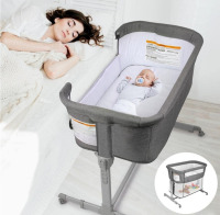 KoolerThings 3 in 1 Baby Bassinet, Bedside Sleeper, & Playpen, Easy Folding Portable Crib (Grey) New In Box $299