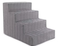 Precious Tails Herringbone High Density Foam 4-Step Pet Stairs - Black New $79