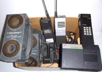 Box of Motorola Antique Radios and Misc