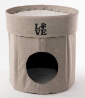 Tucker Murphy Pet™ Lucea 2-Tier Collapsible Cat Cave Cardboard | 14 H x 13 W x 13 D in Beige New In Box $89